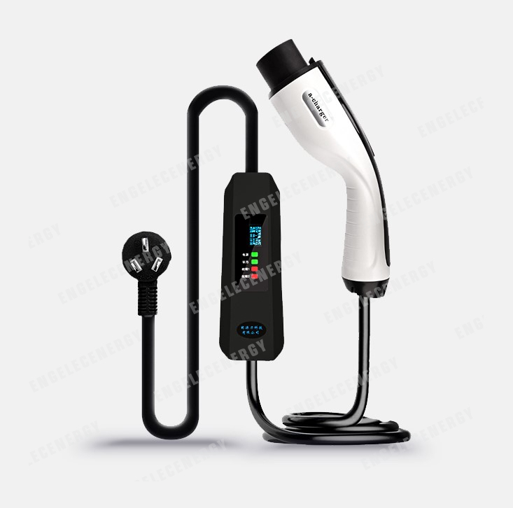 Portable Electric Vehicles charger 8A/10A/13A/16A adjustable OLED display home use 100V-240VAC portable ev charger